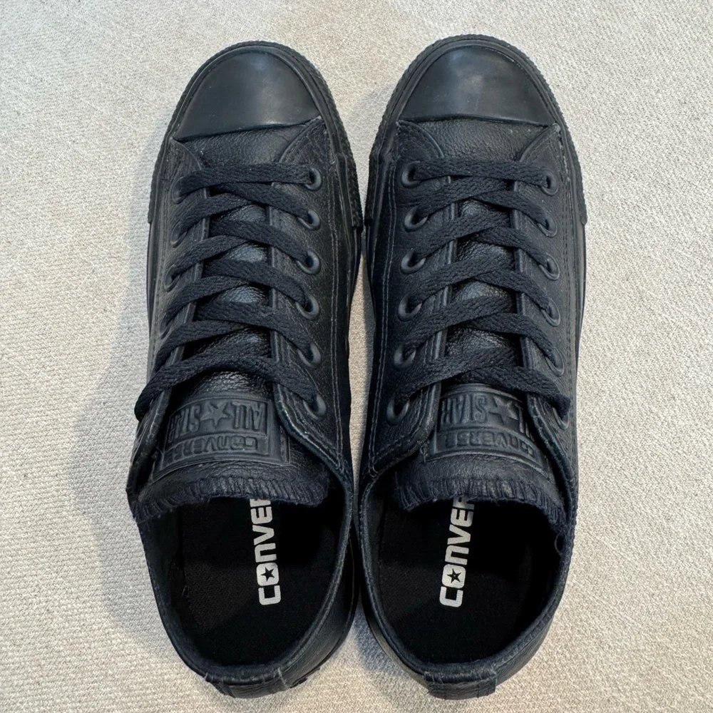 Converse Chuck Taylor All Star Ox Leather Sneakers, Black, Sz 6.5, NWB - Picture 3 of 8